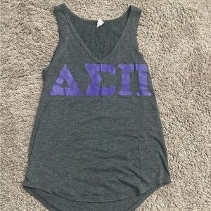 🌸 5 for $20 🌸 Gray Delta Sigma Pi Tank Top with Purple Greek Letters
